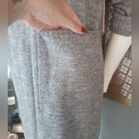 Nwt Dreamers Gray V-Neck Sweater Dress - Picture 10 of 14